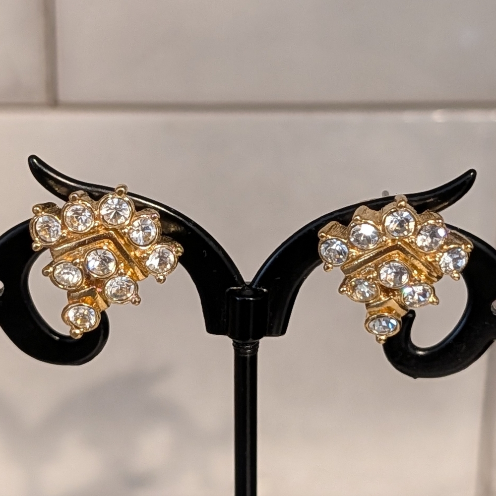 Vintage Avon Faux Diamond Cluster Earrings